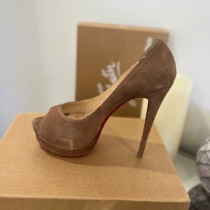 Christian Louboutin light brown suede